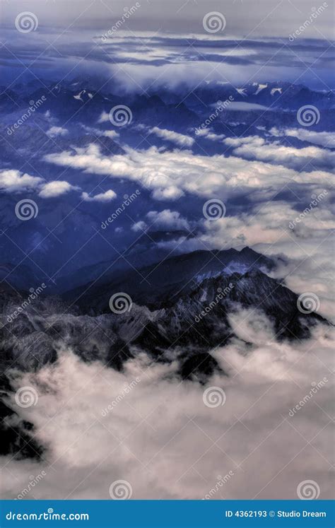 Aerial view of Himalayas stock image. Image of mountains - 4362193