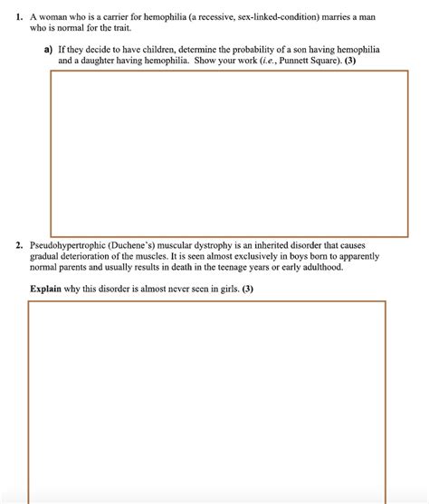 Solved A Woman Who Is A Carrier For Hemophilia A Recessive Sex