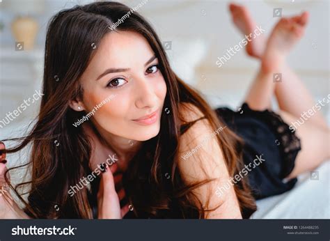 Portrait Charming Sexy Woman Lingerie Lying Stock Photo Shutterstock