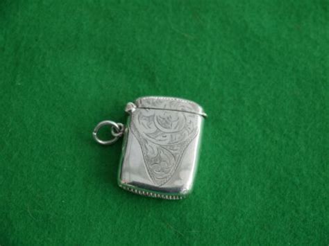 Very Nice Ornate Antique Hallmarked 1907 Sterling Silver Vesta Case Match Safe Antique Price