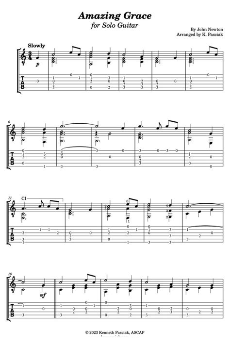 Amazing Grace Sheet Music For Guitar With Tablature Amazing Grace Sheet Music Sheet Music