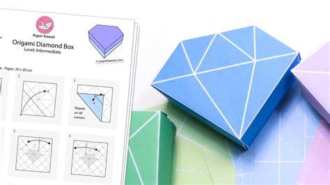 Origami Hinged Prism Gift Box Diagram Origami Diagrams Origami