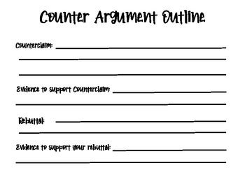 Counter Argument Graphic Organizer By HilltopperTeacher TPT