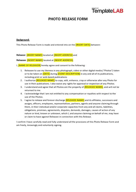 Consent Form Format For Pport Photography Infoupdate Org