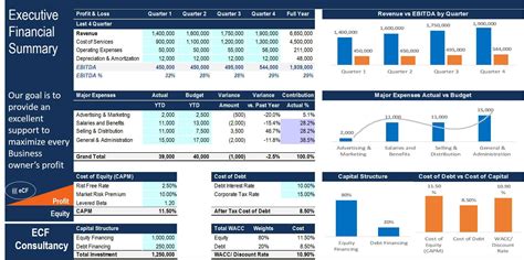 Executive Financial Summary Excel with Power Point Presentation ... 