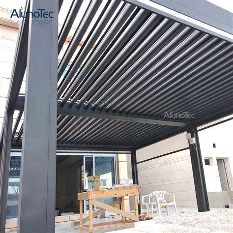 Unique Design Motorized Bioclimatic Pergola Louver Blade Roof System