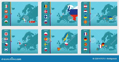 Mapa Da Europa Mapas Marcados Dos Países Que Participam No Torneio