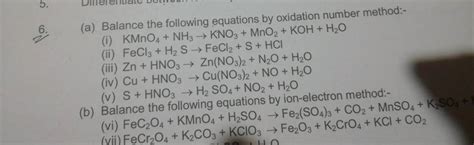 Balance The Following Equations By Ion Electron Method Filo