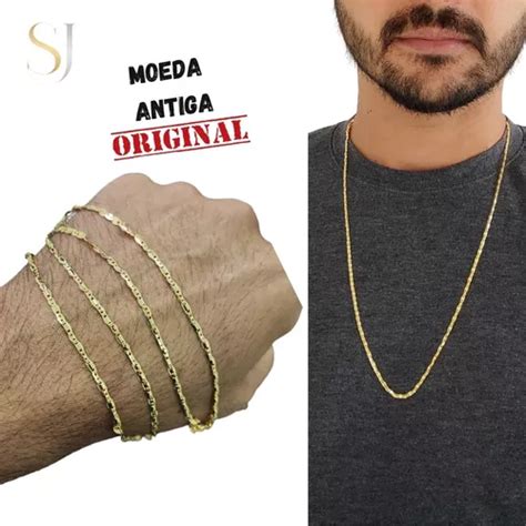 Correntinha Ouro Moeda Antiga Banhada A Ouro 24k Frete grátis