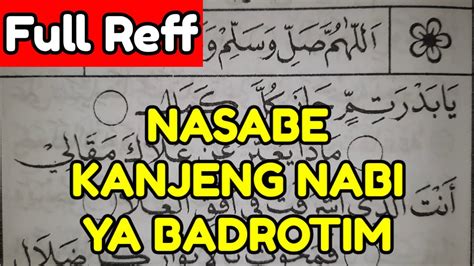 Ya Badrotim Versi Nasabe Kanjeng Nabi Belajar Deresan Lagu Dibaan