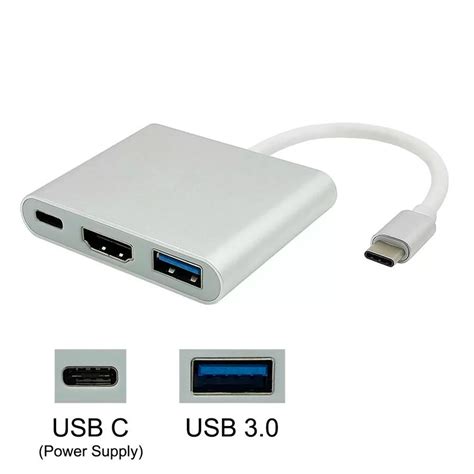 Adaptador Tipo C para HDMI c USB3 0 e USB C Md9 BT 1 UN Informática