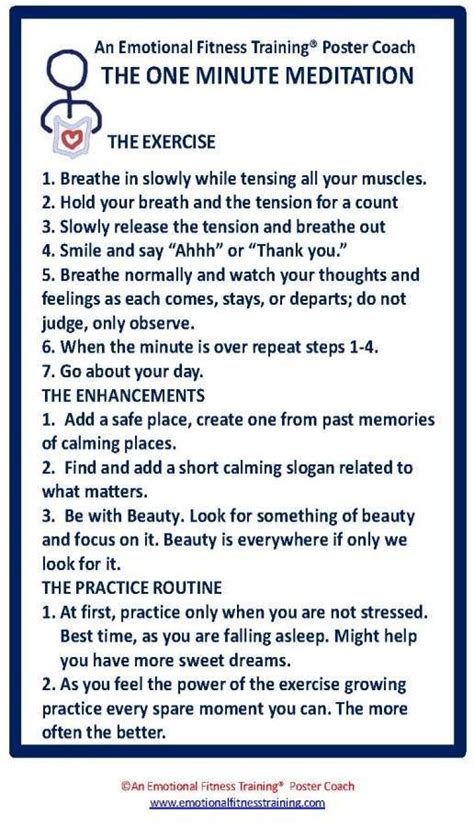 Instructions For A One Minute Meditation To Improve Your Emotional