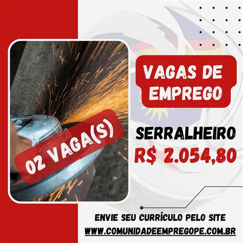 Serralheiro Vagas Sal Rio De R Para Empresa De