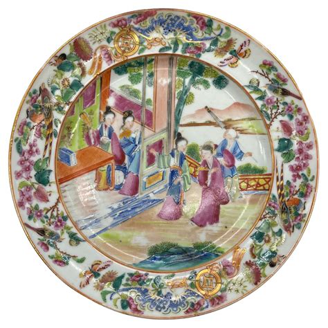 Antique Chinese Rose Medallion Porcelain Plates Set Of Four At 1stdibs