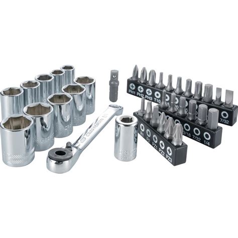 Craftsman 35 Piece 1 4 In Drive Hex Bit Standard Sae And Metric Combination Driver Socket Set