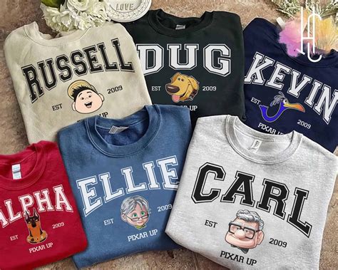 Vintage Disney Pixar up All Characters Group Custom Retro - Etsy