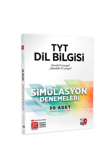 3D Tyt Dil Bilgisi Simülasyon 30 Lu Denemeleri 2023 Fiyatı Yorumları