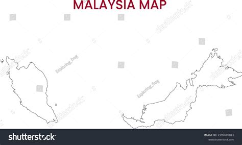 High Detailed Map Malaysia Outline Map Stock Illustration 2199605813 ...