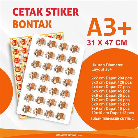 Jual CETAK STIKER BONTAX CUTTING A3 STIKER CHROMO Shopee Indonesia