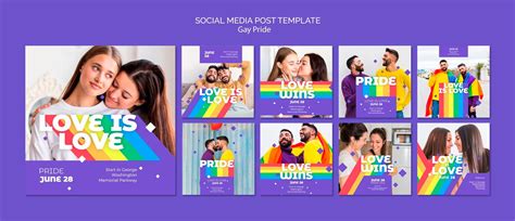 Free Psd Gay Prinde Concept Social Media Post Template