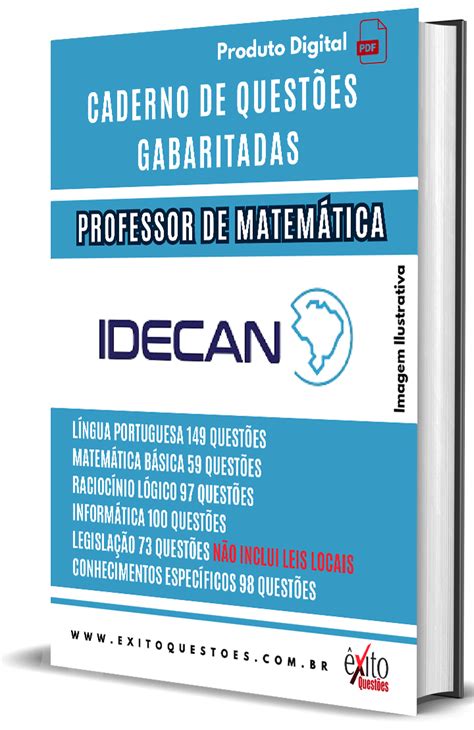 CADERNO DE QUESTÕES GABARITADAS PROFESSOR DE MATEMÁTICA IDECAN