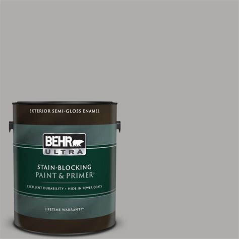 Behr Ultra Gal N Flannel Gray Semi Gloss Enamel Exterior Paint