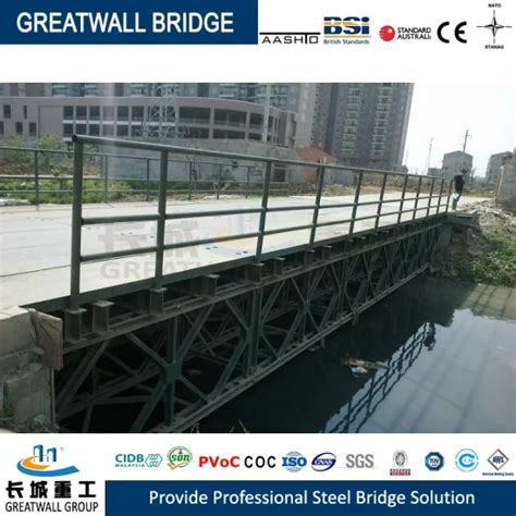 Metal River Bridge Portable Steel Structure Truss Prefab Bailey Bridge