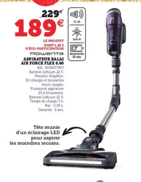 Promo Aspirateur Balai Air Force Flex Rowenta Chez Hyper U