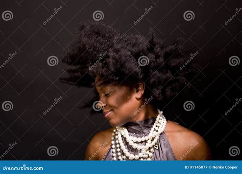 African American Woman Laughing And Dancing Stock Image Image Of