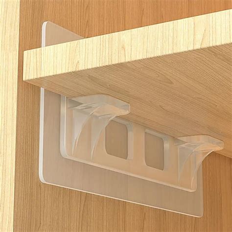 Punch Free Shelf Support Peg Clear Self Adhesive Shelves Clips For