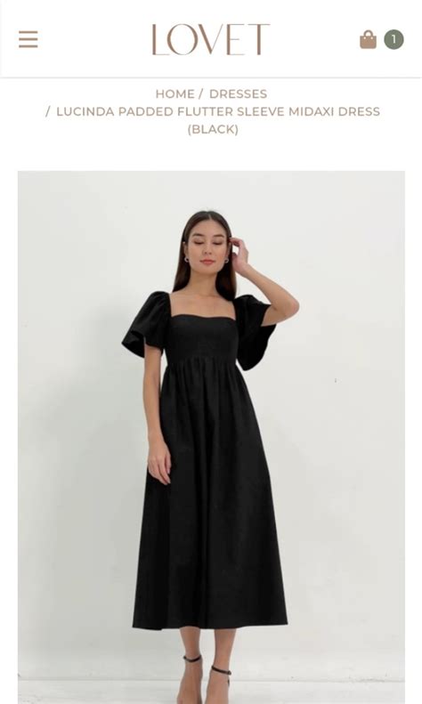 Lovet Lucinda Padded Flutter Sleeve Midaxi Dress Black Women S Fashion