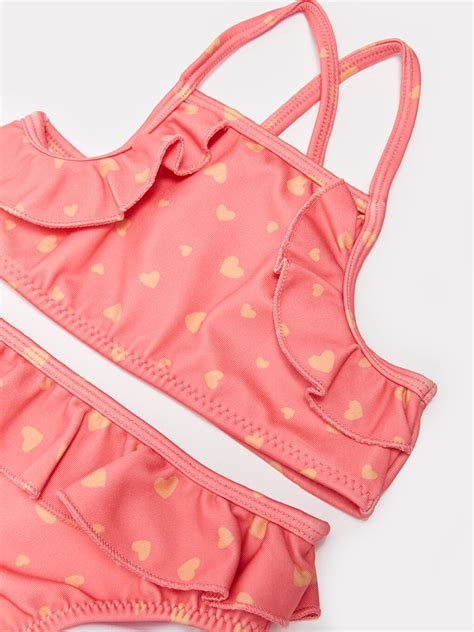 PEMBE Esnek Kumaştan Kız Bebek Bikini Takımı S GU Z LT LCW