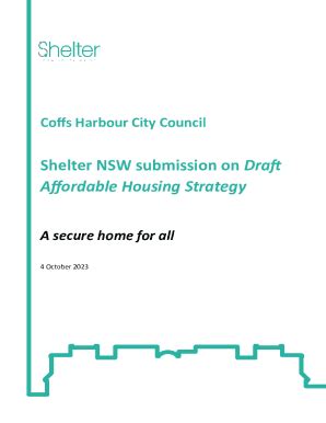 Fillable Online Shelternsw Org Draft Affordable Housing Strategy On