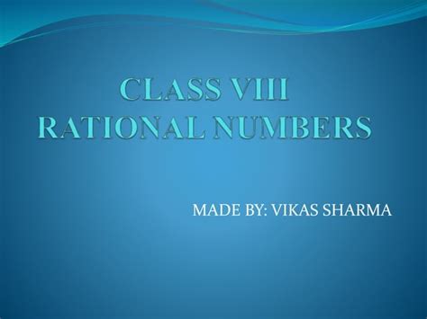 Rational Numbers Class 8 Ppt File For Bed Practical Ppt