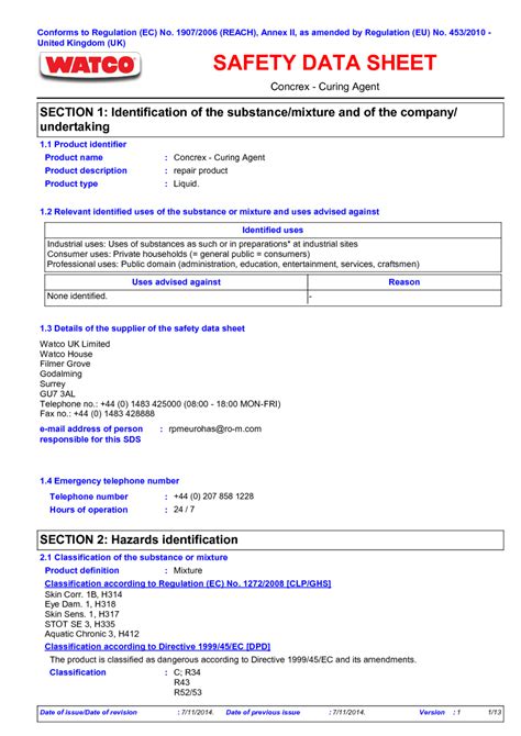 Kcc Material Safety Data Sheet Pdf Firefighting Off