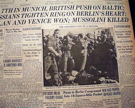 Mussolini Dead : 1945 BENITO MUSSOLINI ASSASSINATION Death Duce of ...