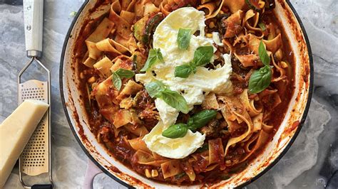 Veggie Pappardelle with Burrata | Wonky Box Recipe
