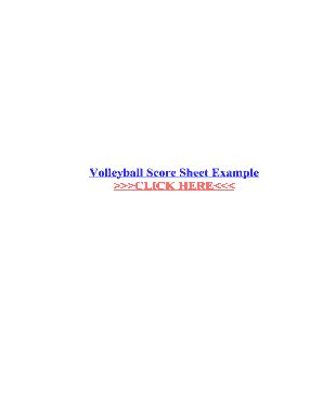 Fillable Online Volleyball Score Sheet Example Fax Email Print PdfFiller