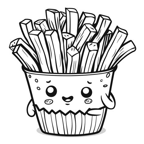 Dibujos De Patatas Fritas Kawaii Para Colorear Kawaiiparacolorear