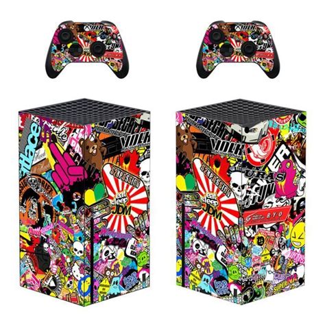 Kit Autocollants Pour Xbox Series X Doodle Sticker Skin Pour Xbox