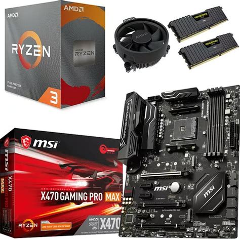 Kit évo Ryzen 3 3100 3 6 GHz MSI X470 GAMING PRO MAX 16 Go Kit