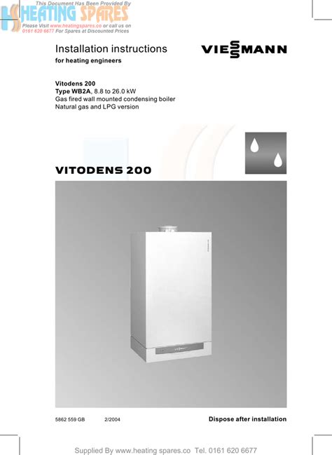 Viessmann Vitodens Wb A Installation Instructions Manual Manualzz