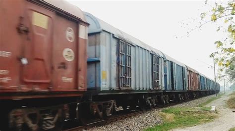 Freight Traincovered Wagondouble Locomotiveindian Railway Youtube