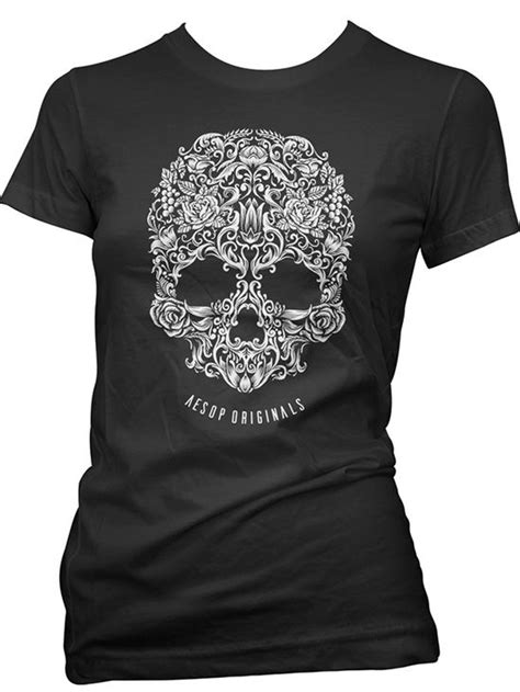 Womens A Skull Named Sugar Tee By Aesop Originals Black Skull