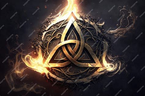 Premium Photo Generative Ai Arcane Symbol With Effect Of Fire And Ice