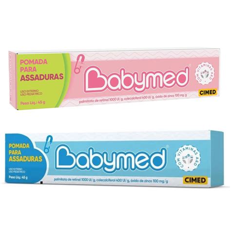 O Que E Bom Para Assadura De Bebe - Kit 2 unidades Pomada Contra Assaduras Babymed 45g cada - PR Farma