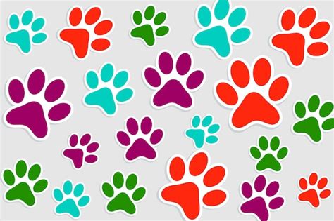 Free Vector | Animal paw print pattern background