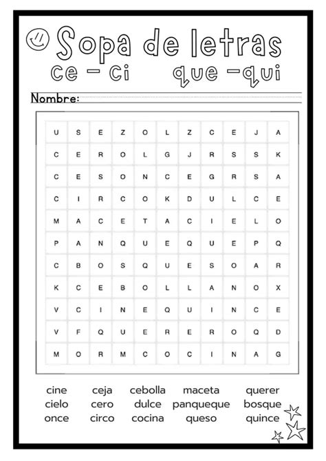 Sopa De Letras Ce Ci Que Qui Profe Social