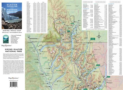 Glacier National Park Hiking Trail Map