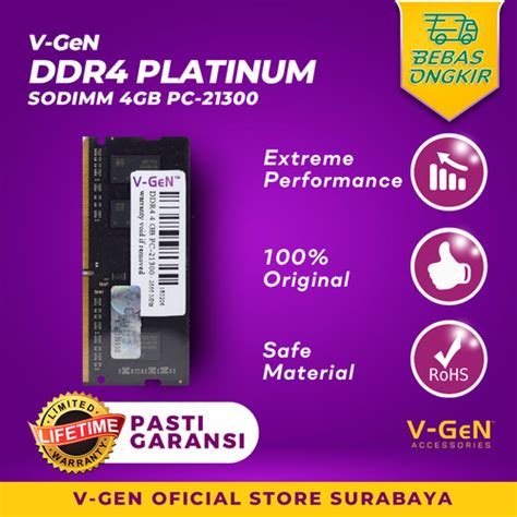 Jual RAM SODimm DDR4 4GB 8GB 16GB PC21300 2666Mhz Platinum V GEN 8